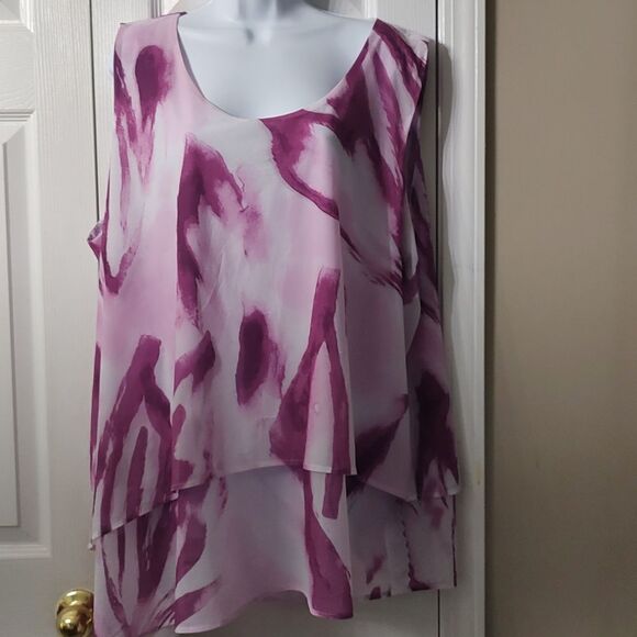 Lane Bryant 2 pc sleeveless blouse and open front light weight cardigan Sz 22/24 - Picture 6 of 9
